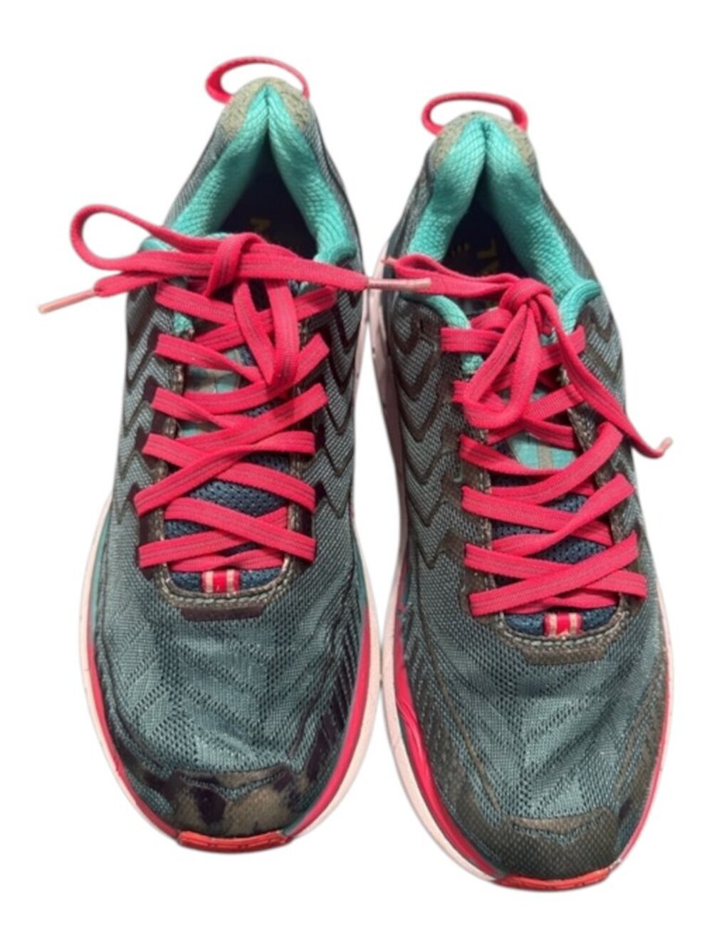 Hoka Clifton 4 Running Sneakers Women's Size 8 Teal with Pink Accents 1016724